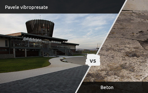 Pavele vibropresate versus beton