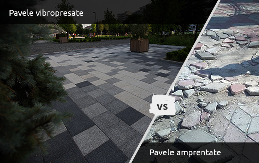 Pavele vibropresate versus pavele amprentate