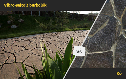 Vibro-sajtolt burkolók kontra kő