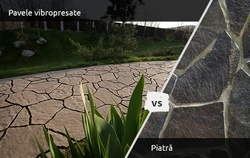 Pavele vibropresate versus piatra