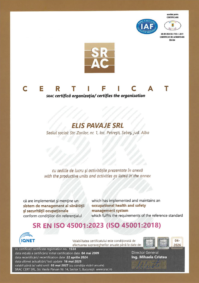 Elis Pavaje ISO 45001:2023