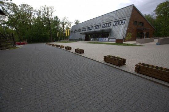 Parcare Muzeul Astra, Sibiu, pavele Frunza F4, culoare Ciment si Antracit