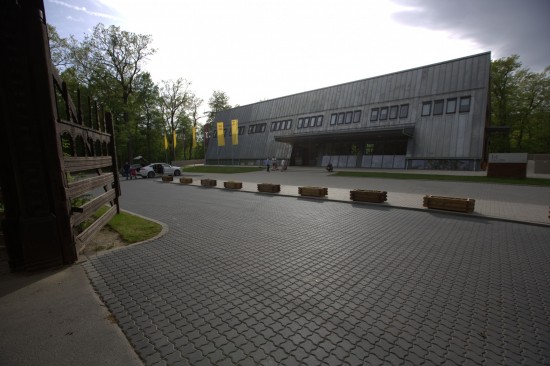 Parcare Muzeul Astra, Sibiu, pavele Frunza F4, culoare Ciment si Antracit