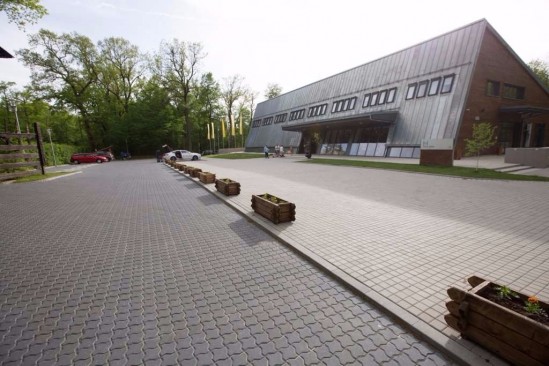 Parcare Muzeul Astra, Sibiu, pavele Frunza F4, culoare Ciment si Antracit